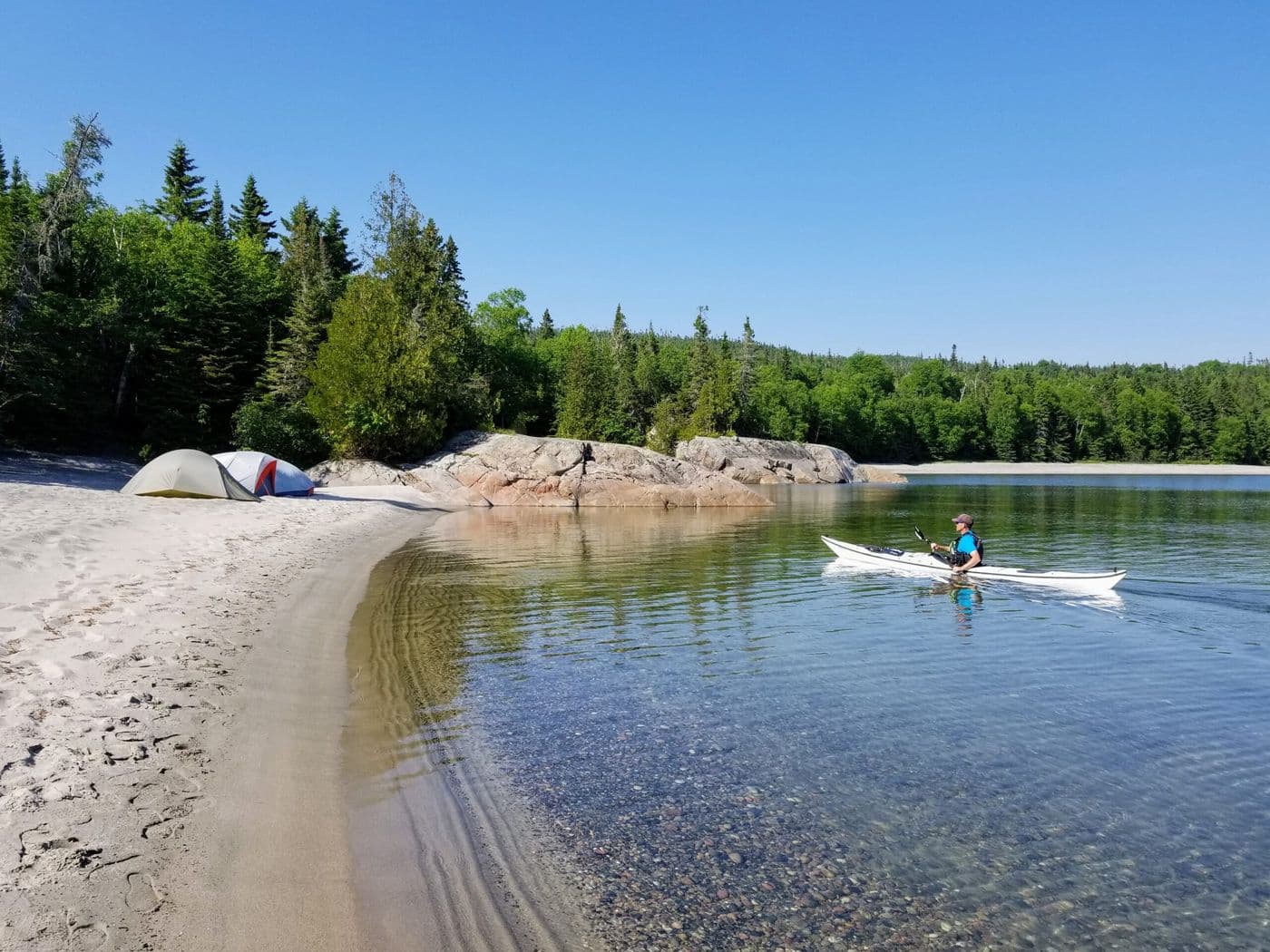 Ray Boucher sea kayaking on Lake Superior